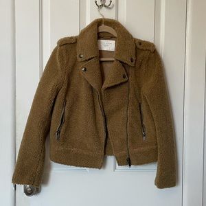 Zara Shearling Moto Jacket